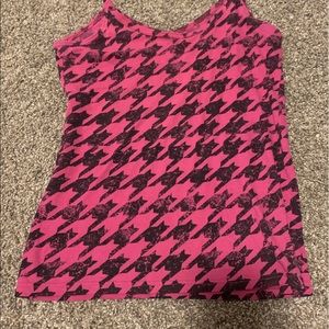 cute pink and black patterned womens tank top